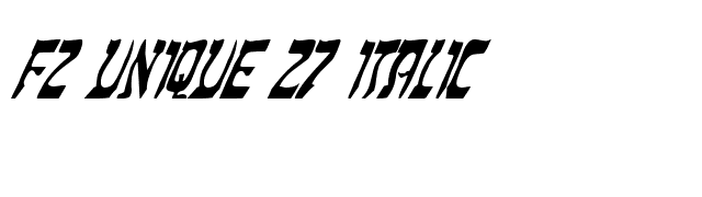 FZ UNIQUE 27 ITALIC font preview