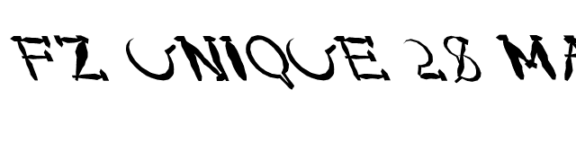 FZ UNIQUE 28 MANGLED LEFTY font preview