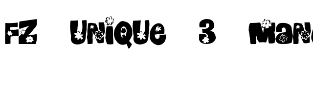 FZ UNIQUE 3 MANGLED font preview