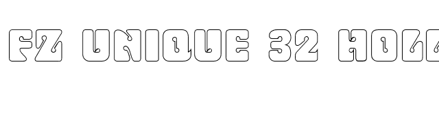 FZ UNIQUE 32 HOLLOW font preview