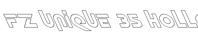 FZ UNIQUE 35 HOLLOW LEFTY font preview