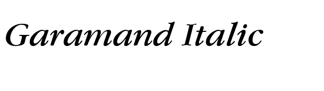 Garamand Italic font preview