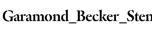 Garamond_Becker_Stencil_Med font preview