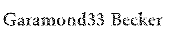 Garamond33 Becker font preview