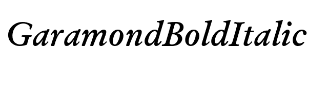 GaramondBoldItalic font preview