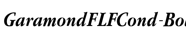 GaramondFLFCond-BoldItalic font preview