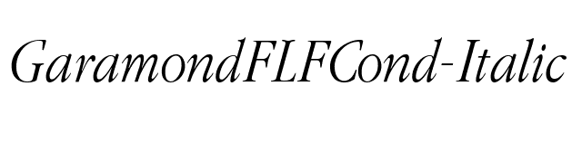 GaramondFLFCond-Italic font preview