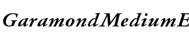 GaramondMediumExt-Normal-Italic font preview