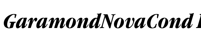 GaramondNovaCond Bold Italic font preview