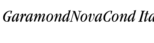 GaramondNovaCond Italic font preview