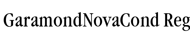 GaramondNovaCond Regular font preview