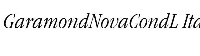 GaramondNovaCondL Italic font preview