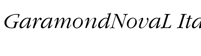 GaramondNovaL Italic font preview