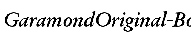 GaramondOriginal-BoldItalic font preview