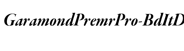 GaramondPremrPro-BdItDisp font preview