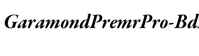 GaramondPremrPro-BdItSubh font preview