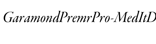 GaramondPremrPro-MedItDisp font preview