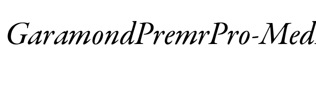 GaramondPremrPro-MedItSubh font preview