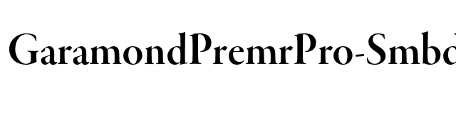 GaramondPremrPro-SmbdDisp font preview