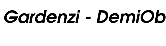 Gardenzi - DemiOblique font preview