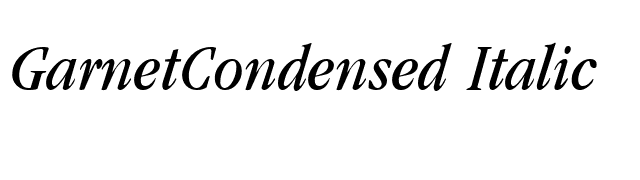 GarnetCondensed Italic font preview