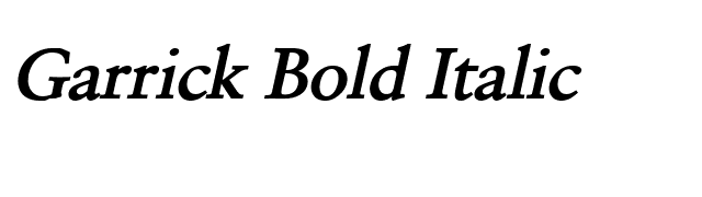 Garrick Bold Italic font preview