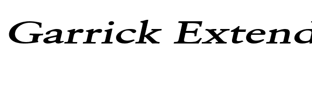 Garrick Extended BoldItalic font preview