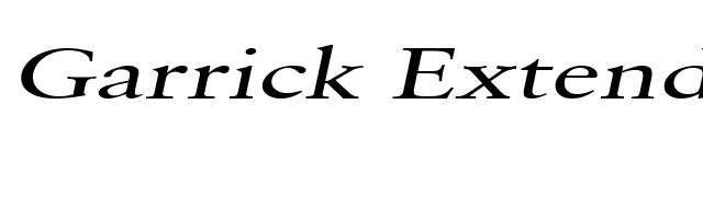 Garrick Extended Italic font preview