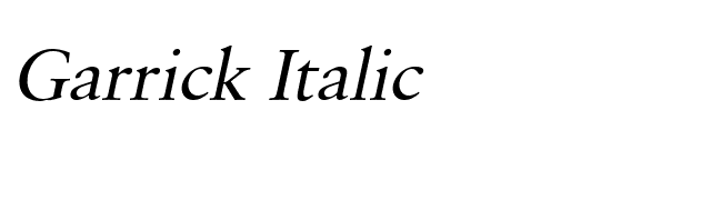 Garrick Italic font preview