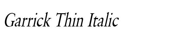 Garrick Thin Italic font preview