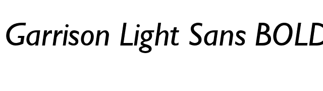 Garrison Light Sans BOLDITALIC font preview