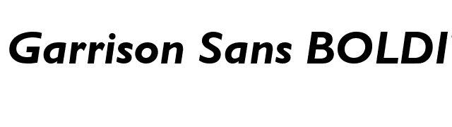 Garrison Sans BOLDITALIC font preview