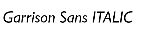 Garrison Sans ITALIC font preview