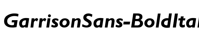 GarrisonSans-BoldItalic font preview