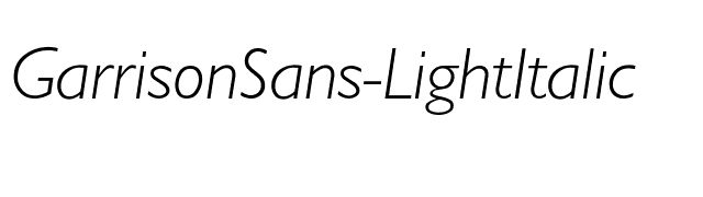 GarrisonSans-LightItalic font preview