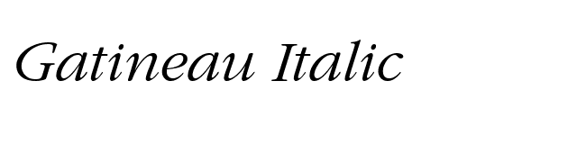 Gatineau Italic font preview