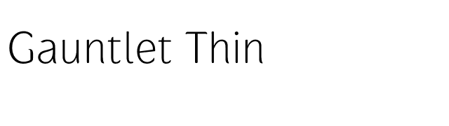 Gauntlet Thin font preview