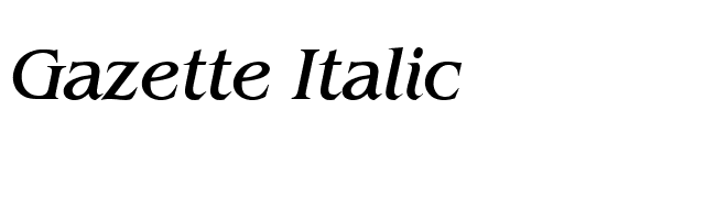 Gazette Italic font preview