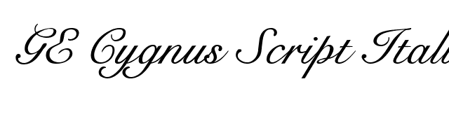 GE Cygnus Script Italic font preview