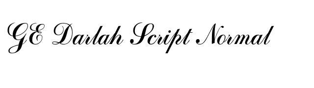 GE Darlah Script Normal font preview