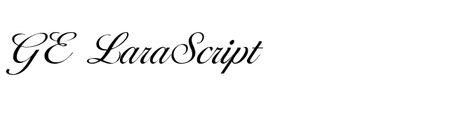 GE LaraScript font preview