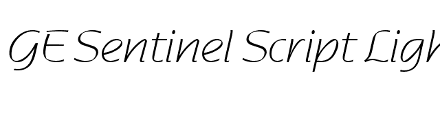 GE Sentinel Script Light font preview