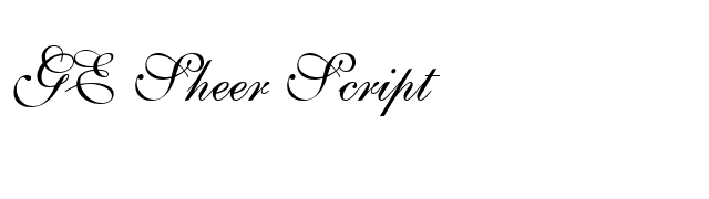 GE Sheer Script font preview