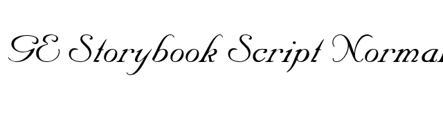 GE Storybook Script Normal font preview