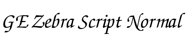 GE Zebra Script Normal font preview