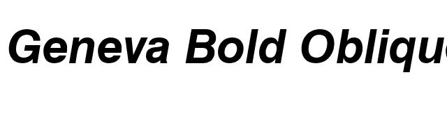 Geneva Bold Oblique font preview