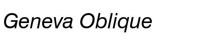 Geneva Oblique font preview