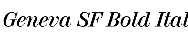 Geneva SF Bold Italic font preview