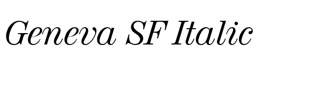 Geneva SF Italic font preview