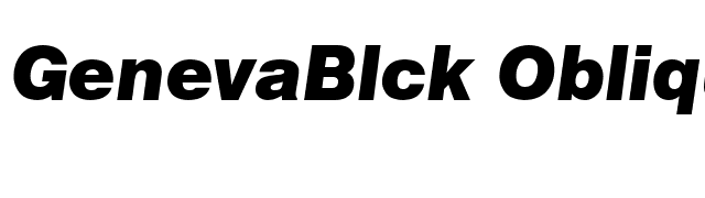 GenevaBlck Oblique font preview